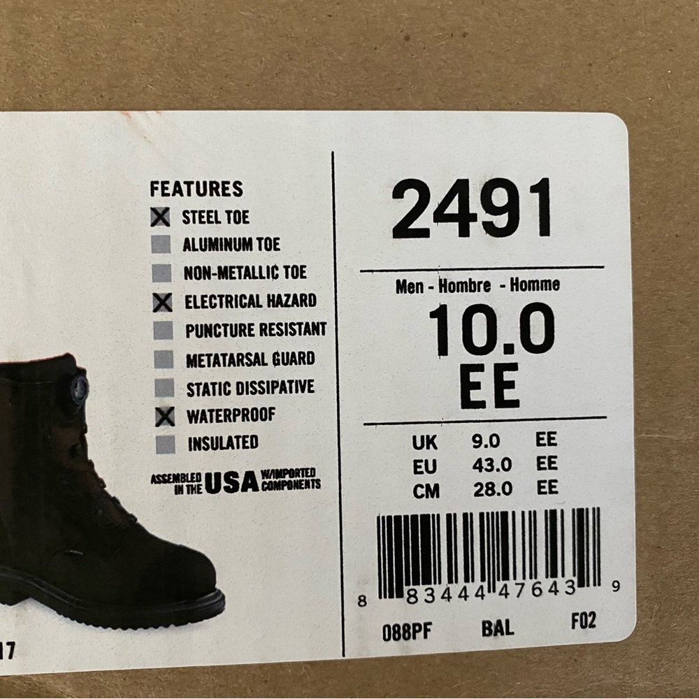 Men's Black Steel Toe Work Boots
